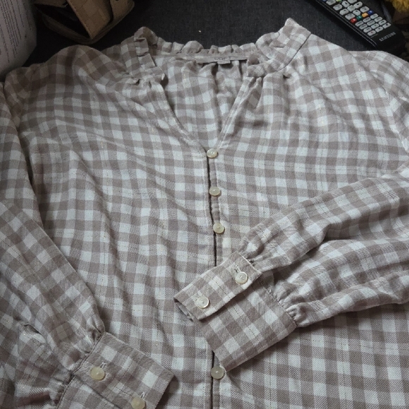 LOFT Tops - $5/$25- LOFT Beige Plaid Blouse